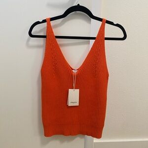 FRNCH Edith Orange Knit Sweater Tank - S, NWT